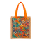 Digital Printed Colorful Geometric Jute Mini Tote Bag