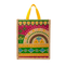 Screen Printed Vibrant Geometric Jute Mini Tote Bag