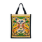 Large Truck Art Screen Print Jute Tote Bag - Peacock Design
