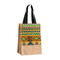 Colorful Geometric Jute Lunch Bag - Screen Printed Eco-Friendly