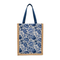 Digital Printed Blue Floral Jute Mini Tote Bag - Eco-Friendly