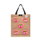 Hand Embroidered Cherry Patch Jute Tote Bag - 100% Natural Eco-Friendly